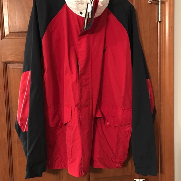 Nautica Mens Water-Resistant Sailing Jacket, Sz XXL, Red/Navy, NWT - Picture 6 of 6